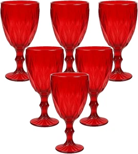 Cecaro Group – Set 6 Calici in Vetro Colorato Rosso 320 ml | Bicchieri da Vino - Foto 1 di 6