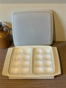 Vintage Tupperware 723-4 Mandel Eierträger 16 Teile Mehrzweck Vorratsbehälter - Bild 1 von 5