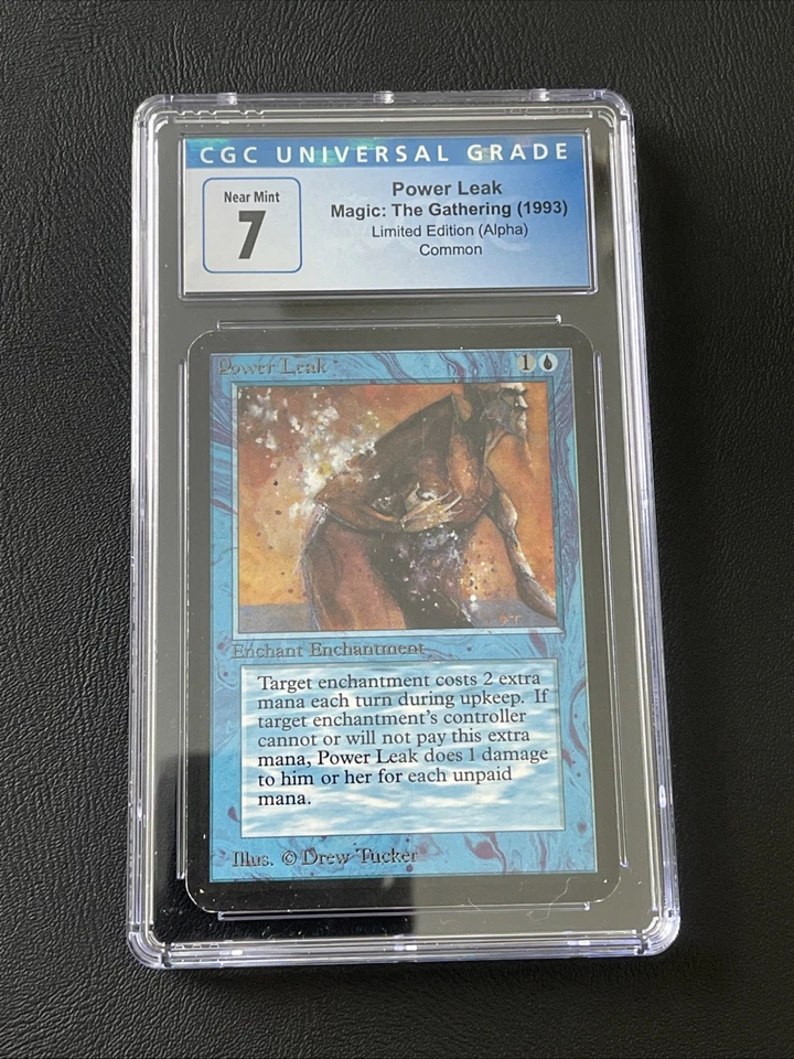 CGC 7 Near Mint POWER LEAK from ALPHA - MTG Magic the Gathering - Image 1 of 2