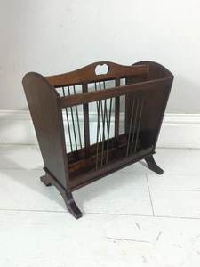 Mid 20th Century 1960s/1970s Teak and Metal Wooden Magazine Rack FREE POST  - Picture 1 of 12