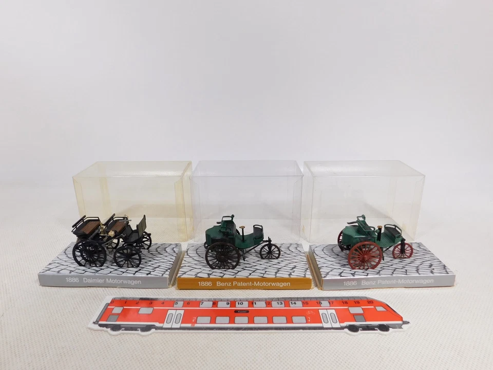 Cursor 1:43 ? 3X Patent-Motorwagen 1886 690 Daimler Benz SG/Mint+Box #EI155-0,5 - Immagine 1 di 4