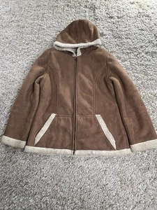 Vintage Rave Wildleder Damen Jacke mit Kapuze Größe L - Bild 1 von 8