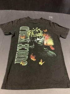 JUICE WRLD Tee Shirt Mens Small Faded Black Short Sleeve Graphic Rapper Rap - Picture 1 of 9
