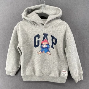 Baby Gap x Paddington Grey Pullover Hoodie Kids 5 Cotton Blend Spellout Logo - Picture 1 of 15