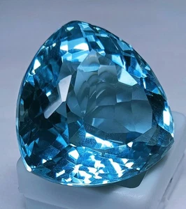 Natürlicher Aquamarin Trillion Schliff Ozeanblau Zertifiziert 86 Kt Loser Edelstein - Bild 1 von 9