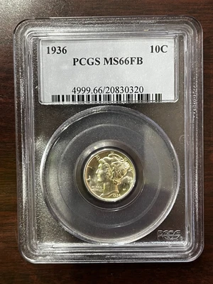1936 Mercury Dime - MS66FB - PCGS - Image 1 of 2