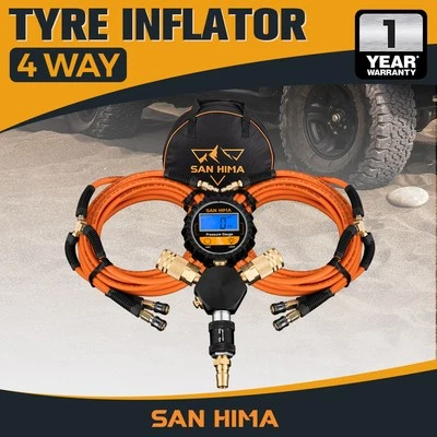 San Hima 4-Way Digital Tyre Inflator 250 PSI Car Air Compressor Tire Gauge Hose - image 1 of 4