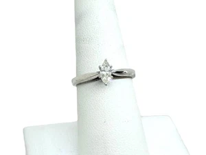 Sterling Silver .925 Marquise Diamond Engagement Ring | Size 7 | 2.7g - Picture 1 of 7
