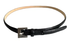 Schwarz 5/8 Zoll Gürtel silberfarbene Schnalle - Bild 1 von 3