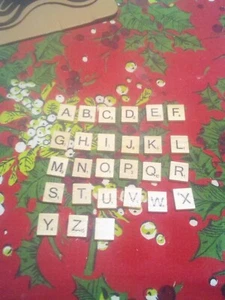 Scrabble Wood Tiles Pieces Letters Wooden Alphabet Game Crafts - Picture 1 of 1