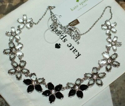 NWT Kate Spade New York Bed of Roses Necklace Black Ombre Bouquet Retail $278 - Image 1 of 4