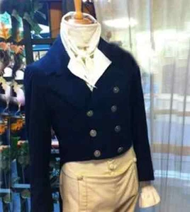 New 19th Victorian Regency Gentlemen Colonial Navy Blue Wool Tailcoat - Picture 1 of 3