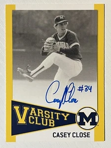 Casey Close 2004 Michigan TK Legacy Multi-Sport Varsity Club Auto Wolverines - Picture 1 of 2