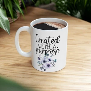 Created with a purpose Mug Spiritual, uplifting gift for teen, gift for friend - Picture 1 of 12