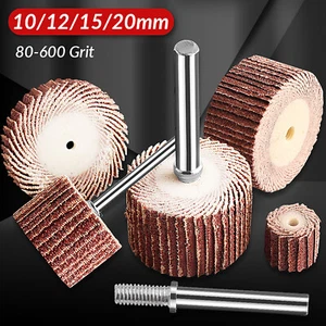 Sanding Sandpaper Flap Wheel Brush Dremel Rotary Die Grinder Drill 80 - 600 Grit - Picture 1 of 14