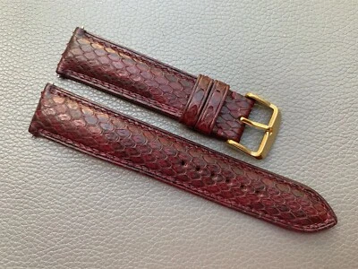 Pulseira de relógio Borgonha couro genuíno pele de cobra 10 18 19 20 21 22 23 2426mm - Imagem 1 de 4