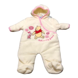 Disney Baby Winnie The Pooh Piglet Soft Fleece Cozy Newborn 0-3 Mo Wrap Romper - Picture 1 of 12