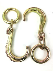 Two (2) 8" Inch J Hook Grade G70 Tow Axle Strap Wrecker Roll back Clevis - 5,400 - Picture 1 of 2