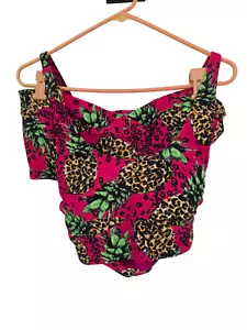 Torrid Animal Print Size 1X Womens Swimsuit Pink 2 Piece - Picture 1 of 9