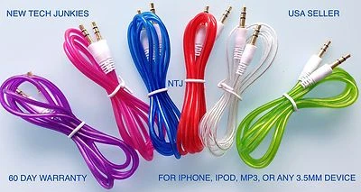 3.5mm male stereo audio aux auxiliary cable for iPod 7 iPhone 4 5 6 plus car mp3 - Image 1 of 4
