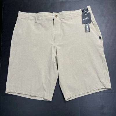 Pantalones Cortos de Tabla O’Neill Híbridos Hyperdry Cargados Mini Rayas Caqui Para Hombres Talla 38 Nuevos con Etiquetas Foto 1 de 2