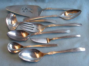 Vintage Ekco Eterna Inverness Silver Plate Flatware 8 Pieces, 6 Serving - Picture 1 of 14