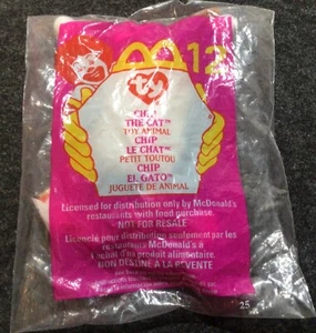 McDonald’s Ty Teenie Beanie Baby #12 Chip the Cat Still in Bag - Picture 1 of 2