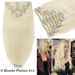 Extensiones Quita y Pon, Pelo Natural, 70 cm de Largo y 100 gr, PLATINO 613 - Imagen 1 de 12