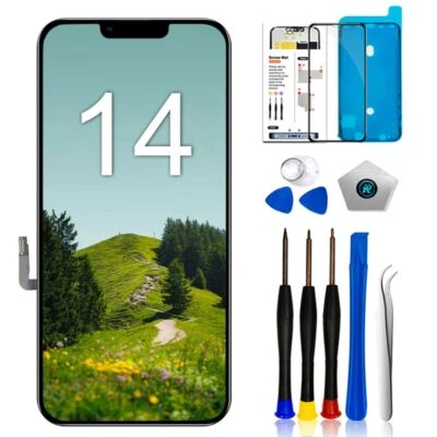 LMQ POUR iPhone 14 COMPLET ECRAN VITRE LCD INCELL NOIR 6.1" + OUTILS + Verre trempé