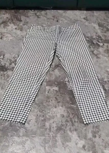White House Black Market Gingham Checkered Print Pants Slim Ankle Size 10R - Picture 1 of 3