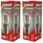 2x EVEREADY Oven Bulbs Lamp Appliance Light Screw 15W SES E14 300°c Bulb Cooker