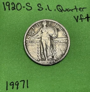 1920-S Standing Liberty Quarter 25c Vf/Xf Grade Coin - Picture 1 of 3