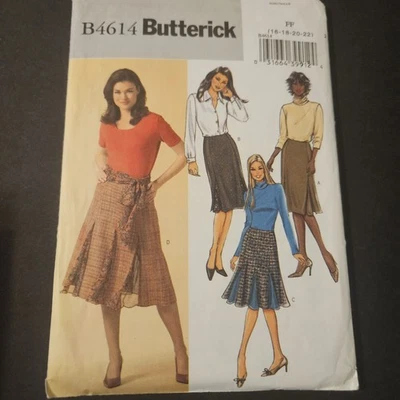 Butterick B4614 Skirt Pattern Womens 16-22 Midi Flared Pleated Godet Wrap Sewing - Image 1 of 3