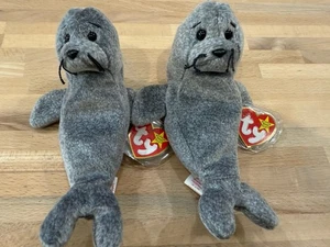 Paar seltene Slippery Seal Beanie Babys - Etikettfehler 🦭🦭 - Bild 1 von 10