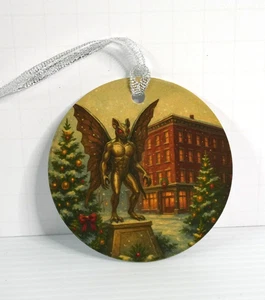 Point Pleasant WV Mothman Statue – Ceramic Christmas Ornament – Local Landmark - Picture 1 of 4