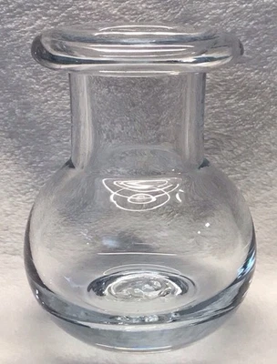 Florero retro moderno vintage años 60 ITALIA soplado a mano de vidrio transparente mediados de siglo   Foto 1 de 4