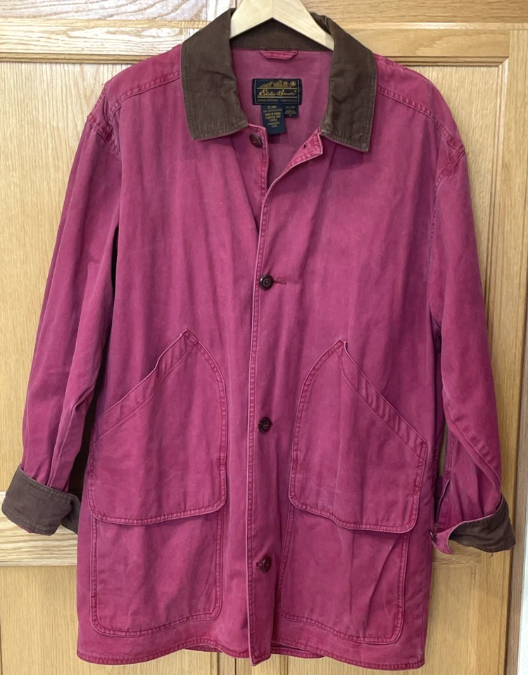 VTG Eddie Bauer Barn Coat Jacket Men’s Large Tall 100% Cotton Canvas Faded Red - Image 1 of 4