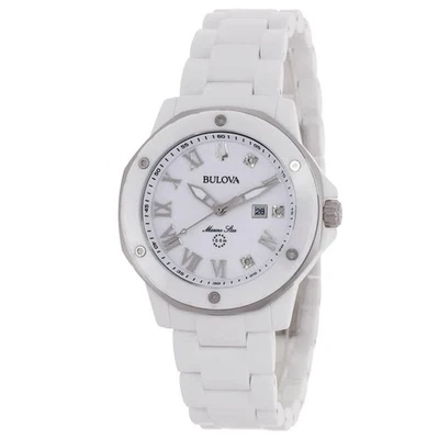 Reloj para dama Bulova Marc Anthony Marine Star cuarzo diamante esfera blanca 98P222 Foto 1 de 3
