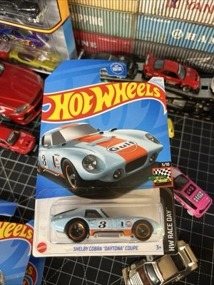 NEW 2024 Hot Wheels #122 SHELBY COBRA "DAYTONA" COUPE GULF OIL Race Day 5/10 - Image 1 of 4
