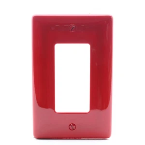 Hubbell NPJ26R Red 1-Gang 1-Gang Decorator GFCI Unbreakable Mid-Size Wallplate - Picture 1 of 4