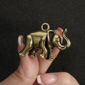 Pequeño elefante de cobre puro estatua adorno estatua llavero decoración del hogar - Imagen 1 de 5