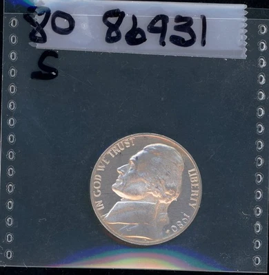 1980-S PROOF JEFFERSON NICKEL #86931 - Image 1 of 2