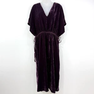 World Market Velvet Dress Women's L/XL Plum NWT Whimsigoth Witchy Boho Midi - Picture 1 of 18