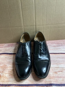 Johnston & Murphy Cap Toe Optima USA Leather Mens 10 Black Oxford Shoes - Picture 1 of 8