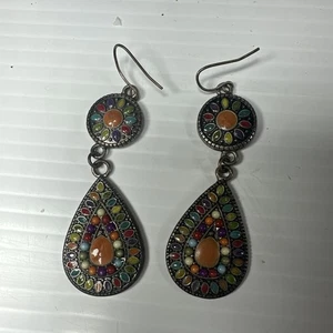 Orecchini pendenti a goccia arcobaleno sud-ovest vintage gancio goccia - Foto 1 di 4