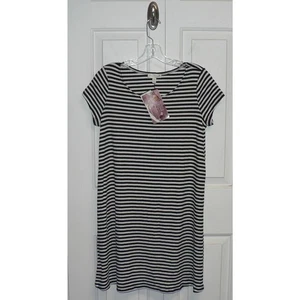 Love, Fire Girls Striped Skater Dress in Black & White Stripes Size 14 - Picture 1 of 4