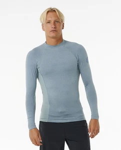 Rip Curl Rashguard Long Sleeve Mens Crew Neck UPF50 Light Blue Dawn Patrol - Picture 1 of 4