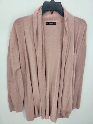 Suéter Zara Mujer Grande Rosa Frente Abierto Cottagecore Romántico Boho Femenino Foto 1 de 4