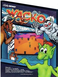 Vintage "Wacko" Arcade Game Flyer Bally/Midway 1983 - Picture 1 of 2