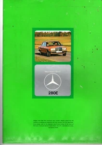 Mercedes-Benz 280E 1977 30-seitiger UK Prospekt inkl. 4-seitiger UK Spec Data Folder - Bild 1 von 6